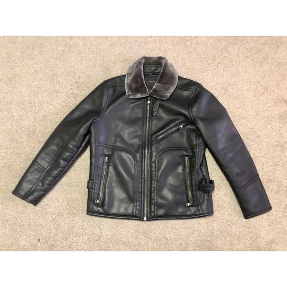 Marc new york andrew mark coat Faux leather size large black